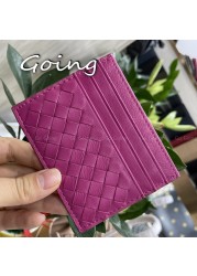 Go Go 100% Leather Credit Card Ultra-thin Brand Business Card Multiple Card Slots Simple Fashion Women Card Bag