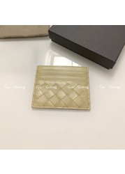 Go Go 100% Leather Credit Card Ultra-thin Brand Business Card Multiple Card Slots Simple Fashion Women Card Bag