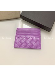 Go Go 100% Leather Credit Card Ultra-thin Brand Business Card Multiple Card Slots Simple Fashion Women Card Bag