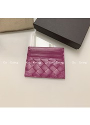 Go Go 100% Leather Credit Card Ultra-thin Brand Business Card Multiple Card Slots Simple Fashion Women Card Bag