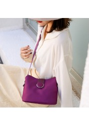 Fashion Women Crossbody Bag Black Soft Nylon Shoulder Bag Patchwork Messenger Bag Small Flap Bags Bolsas Feminina