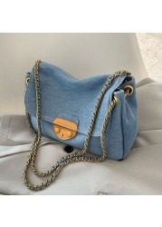 MBTI Canvas Shoulder Bag Casual Woman Blue Daily Shopping Bags 2022 Fashion Bolso Mujer New Arrival Hasp Female Bag