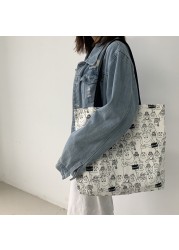 Xierya canvas paper bag female large-capacity bag shoulder bags new student women's tote bag Chinese style симка