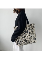 Xierya canvas paper bag female large-capacity bag shoulder bags new student women's tote bag Chinese style симка