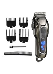 Professional Barber Hair Clipper Rechargeable Electric Finish Cutting Machine Beard Trimmer Shaver Cordless USB