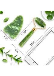 2pcs/set Gua Sha Massager for Face Care Jade Rollers Beauty Health Skin Scraping Chin Lifting Natural Stone Gouache Massage