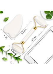 2pcs/set Gua Sha Massager for Face Care Jade Rollers Beauty Health Skin Scraping Chin Lifting Natural Stone Gouache Massage