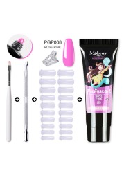 Poly Extension Gel Set 5/2pcs Acrylic Gel Kit Clear Camouflage Color Nail Tip Shape Crystal UV Gel Slice Brush Nail Art Tools