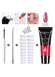 Poly Extension Gel Set 5/2pcs Acrylic Gel Kit Clear Camouflage Color Nail Tip Shape Crystal UV Gel Slice Brush Nail Art Tools