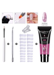 Poly Extension Gel Set 5/2pcs Acrylic Gel Kit Clear Camouflage Color Nail Tip Shape Crystal UV Gel Slice Brush Nail Art Tools