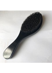 Dreyouti Wave Hard Bristle Boar Hair Brush Wooden Head Curved Palm Combs 360 Man Hairdressing Hair Styling Tools For African