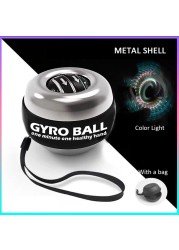 LED Wrist Ball Self Starting Gyroscope Energy Ball Gyro Strength Ball Muscle Relax Arm Wrist Strength Trainer Fitness Sports Equipment