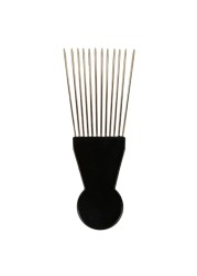 Wide Tooth Salon Use Black Metal African American Pick Comb Insert Curly Hairbrush Afro Hair Comb For Hair Styling Tool