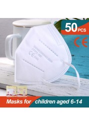 10-100pcs Cute Kids KN95 Mask CE FFP2 Mascarillas 5 Layers Children Mouth Mask Baby Respirator ffp2 Mask Ninos Girls Boys Masque