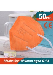 10-100pcs Cute Kids KN95 Mask CE FFP2 Mascarillas 5 Layers Children Mouth Mask Baby Respirator ffp2 Mask Ninos Girls Boys Masque