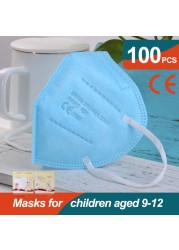 10-100pcs Cute Kids KN95 Mask CE FFP2 Mascarillas 5 Layers Children Mouth Mask Baby Respirator ffp2 Mask Ninos Girls Boys Masque