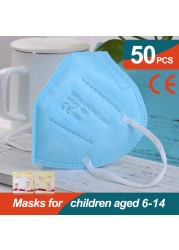 10-100pcs Cute Kids KN95 Mask CE FFP2 Mascarillas 5 Layers Children Mouth Mask Baby Respirator ffp2 Mask Ninos Girls Boys Masque