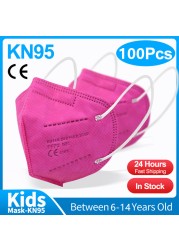 10-100pcs Cute Kids KN95 Mask CE FFP2 Mascarillas 5 Layers Children Mouth Mask Baby Respirator ffp2 Mask Ninos Girls Boys Masque