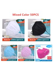 10-100pcs Cute Kids KN95 Mask CE FFP2 Mascarillas 5 Layers Children Mouth Mask Baby Respirator ffp2 Mask Ninos Girls Boys Masque