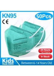 10-100pcs Cute Kids KN95 Mask CE FFP2 Mascarillas 5 Layers Children Mouth Mask Baby Respirator ffp2 Mask Ninos Girls Boys Masque