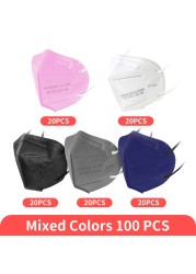 Adult FFP2 Mask 5ply KN95 Dust Safety Approved Masks Protective Face Respirator CE FPP2 FFP3 n95 ffp2masks Spain 10 days delivery