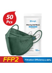 قناع الوجه Elough KN95 ، قناع الوجه ffp2 Mascarilla المعتمد fpp2fan CE ffp2reuse zable Kn95 ، أقنعة حماية الأسماك ffpp2 FFP 2