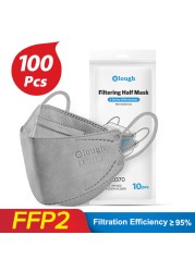 قناع الوجه Elough KN95 ، قناع الوجه ffp2 Mascarilla المعتمد fpp2fan CE ffp2reuse zable Kn95 ، أقنعة حماية الأسماك ffpp2 FFP 2