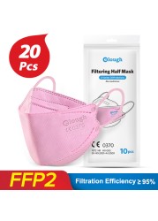 قناع الوجه Elough KN95 ، قناع الوجه ffp2 Mascarilla المعتمد fpp2fan CE ffp2reuse zable Kn95 ، أقنعة حماية الأسماك ffpp2 FFP 2