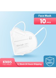 قناع Elough KN95 Mascarillas FFP2 أقنعة الوجه FPP2 لمسح الوجه 95% مرشح CE 5 رقائق قناع ffp2masque Kn95 ماسكارا للبالغين