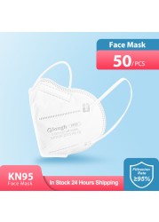 قناع Elough KN95 Mascarillas FFP2 أقنعة الوجه FPP2 لمسح الوجه 95% مرشح CE 5 رقائق قناع ffp2masque Kn95 ماسكارا للبالغين