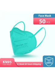 قناع Elough KN95 Mascarillas FFP2 أقنعة الوجه FPP2 لمسح الوجه 95% مرشح CE 5 رقائق قناع ffp2masque Kn95 ماسكارا للبالغين