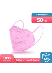 قناع Elough KN95 Mascarillas FFP2 أقنعة الوجه FPP2 لمسح الوجه 95% مرشح CE 5 رقائق قناع ffp2masque Kn95 ماسكارا للبالغين