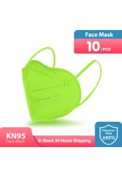 قناع Elough KN95 Mascarillas FFP2 أقنعة الوجه FPP2 لمسح الوجه 95% مرشح CE 5 رقائق قناع ffp2masque Kn95 ماسكارا للبالغين