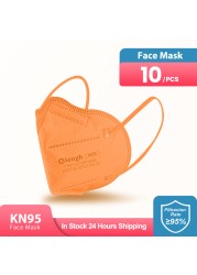 قناع Elough KN95 Mascarillas FFP2 أقنعة الوجه FPP2 لمسح الوجه 95% مرشح CE 5 رقائق قناع ffp2masque Kn95 ماسكارا للبالغين