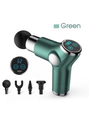 Mini LCD Massage Gun 32 Speed ​​Touch Screen Deep Tissue Percussion Muscle Massager Mini Fascial Gun Pain Relief Body Massage