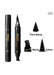 Eyes Makeup Black Double-ended Eye Liner Liquid Pencil Quick Dry Waterproof Black Makeup Stamp Wing Eyeliner Pencil TSLM1