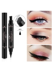 Eyes Makeup Black Double-ended Eye Liner Liquid Pencil Quick Dry Waterproof Black Makeup Stamp Wing Eyeliner Pencil TSLM1