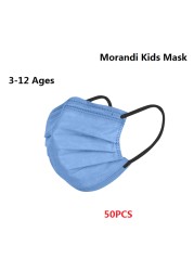 Morandi Embroidered 4 Layers Kids Mask 3-12 Years Old Children Masks Disposable Dust Mask Christmas Mask