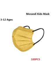 Morandi Embroidered 4 Layers Kids Mask 3-12 Years Old Children Masks Disposable Dust Mask Christmas Mask