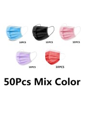 10-200pcs Face Mask Adult Disposable Mask 3 Ply Security Protection Face Masks mascarillas quiurgicas homology adas