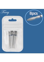 7/8/10pcs Diamond Nail Drill Bits Set Milling Cutter Manicure All About Nail Machine Bits Kits Nail Files Decorations