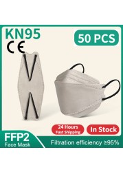 CE FFP2 قناع المسكرة التنفسية FPP2 KN95 mascarilla fpp2 homology ada 4 طبقة قناع وجه السمك الكوري fp2 قناع أسود ffp2tool KN95