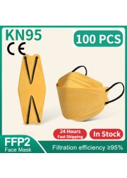 CE FFP2 قناع المسكرة التنفسية FPP2 KN95 mascarilla fpp2 homology ada 4 طبقة قناع وجه السمك الكوري fp2 قناع أسود ffp2tool KN95