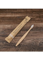 100pcs Eco-friendly Bamboo Reusable Toothbrush Portable Adult Wooden Soft Toothbrush Laser Custom Engraving Logo