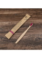 100pcs Eco-friendly Bamboo Reusable Toothbrush Portable Adult Wooden Soft Toothbrush Laser Custom Engraving Logo