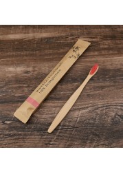 100pcs Eco-friendly Bamboo Reusable Toothbrush Portable Adult Wooden Soft Toothbrush Laser Custom Engraving Logo