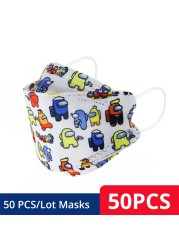 Children KN95 FFP2 Face Mask Cartoon Anime Breathable Security Protection For Boys Girl 4-12 Years Old Mascarilla FPP2 homology ada