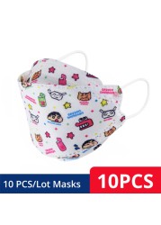 Children KN95 FFP2 Face Mask Cartoon Anime Breathable Security Protection For Boys Girl 4-12 Years Old Mascarilla FPP2 homology ada