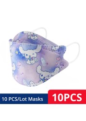 Children KN95 FFP2 Face Mask Cartoon Anime Breathable Security Protection For Boys Girl 4-12 Years Old Mascarilla FPP2 homology ada