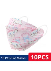 Children KN95 FFP2 Face Mask Cartoon Anime Breathable Security Protection For Boys Girl 4-12 Years Old Mascarilla FPP2 homology ada